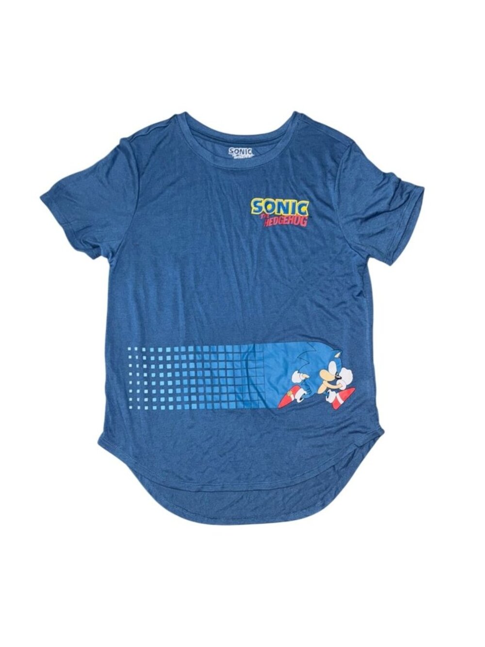 Sonic The Hedgehog Blue Graphic Tee Shirt Size L